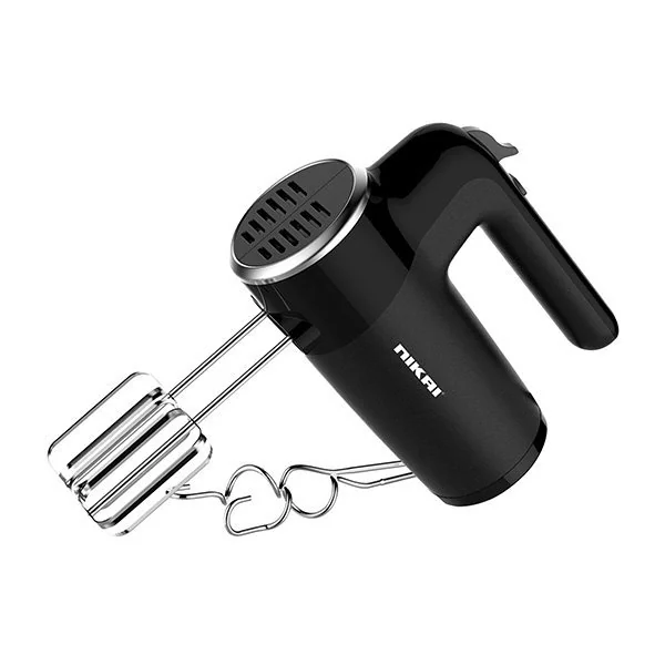 Nikai Hand Mixer 6 Speeds With Turbo Function 300W NH989A1 2 Beaters For Eggs And Cream And 2 Hooks For Mixing Dough With Easy Eject Button