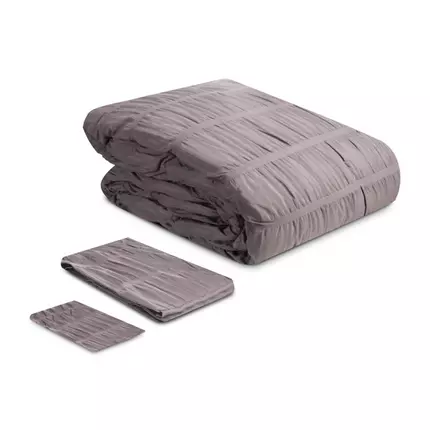 Comforter Seersucker Design, 1pc Duvet & 2pc Standard Pillow Cases Grey