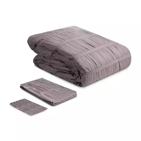Comforter Seersucker Design, 1pc Duvet & 2pc Standard Pillow Cases Grey