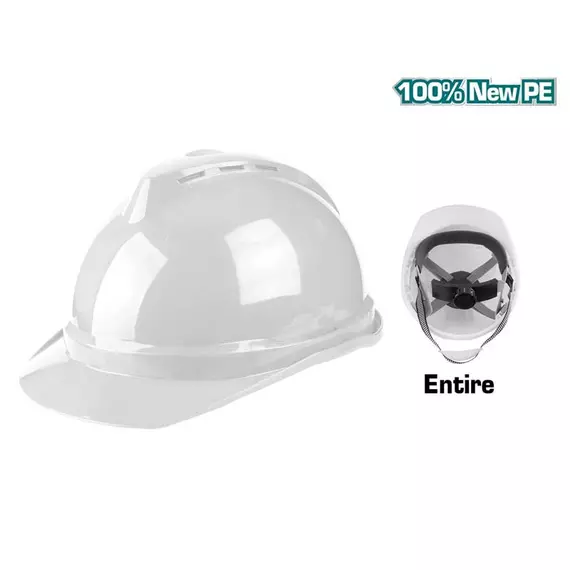 Total Safety Helmet with Vents & V Type Reinforcement White TSP2602