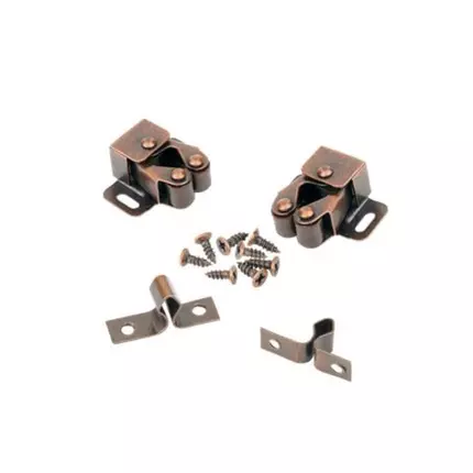 Total Double Roller Catch 1-1/4" with Galvanize Surface, Includes Fasteners, Steel 2pcs TRC2304