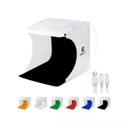 PULUZ 20cm LED Panels Folding Portable Light Photo Lighting Studio Shooting Tent Box Kit 6 Colors Backdrops Tabletop Shooting