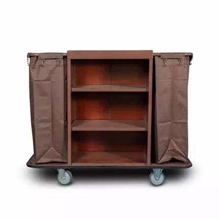 TBP Service Trolley Brown Open One Side + Double Bags ST-1409