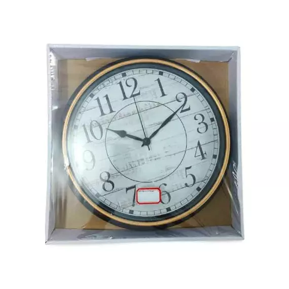 Az Generic Wall Clock Round Shaped Analog Silent Quartz Brown & White Battery Operated AZ-21