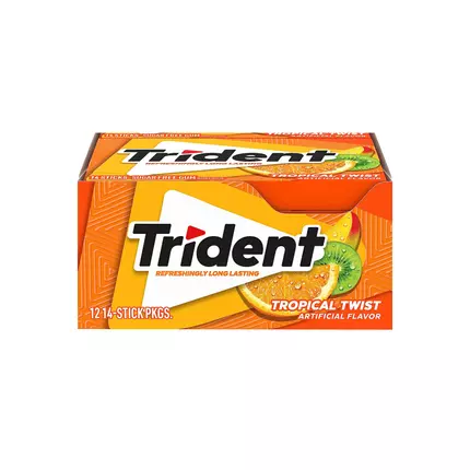 Trident Original, Spearmint, Topical and Island Berry Lime Sugar Free Chewing Gum 14stick