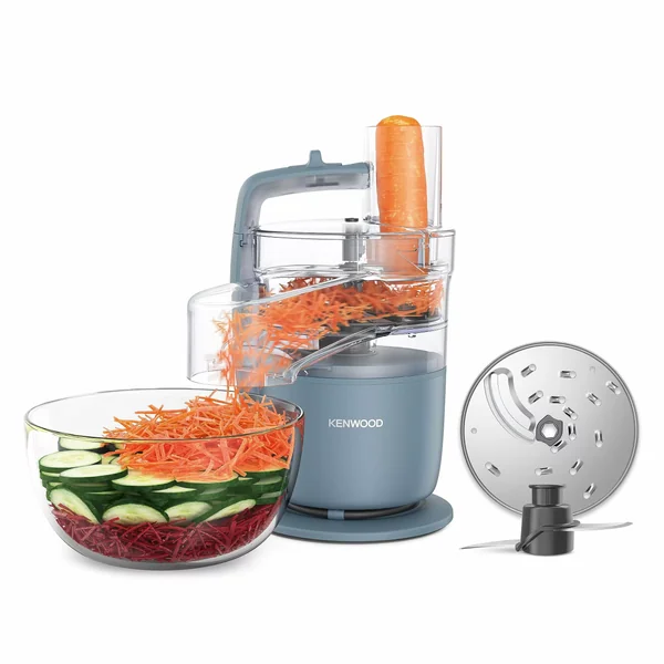 Kenwood Food Processor 650W MultiPro Go, Chopping, Slicing, Grating, Pureeing and Kneading Dough, with Express Serve, 1.3L Bowl, Knife blade, 4mm Slicing/Grating Disk, FDP22.130GY