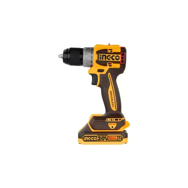 Ingco Compact Brushless Cordless Drill Lithium-ion 20V 60NM with 2 Speed Gear, LED Battery Indicator, Work Light CDLI20602