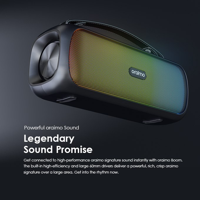 oraimo Boom - Portable Wireless Speaker with Powerful Sound and Dynamic ...