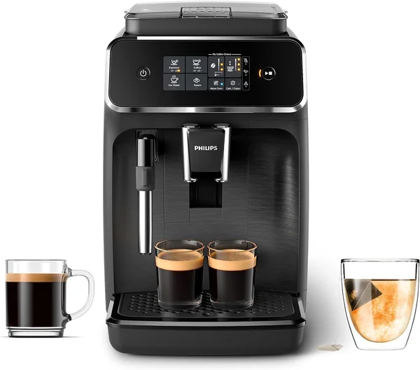 PHILIPS Series 2200 Automatic Espresso Machine, Classic Milk Frother, Intuitive Touch Display, 100% Ceramic Grinders, AquaClean Filter, Matte Black (EP2220/10)