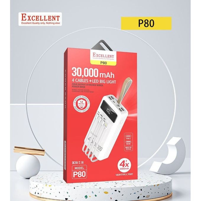 Excellent P80 30,000mAh Power Bank